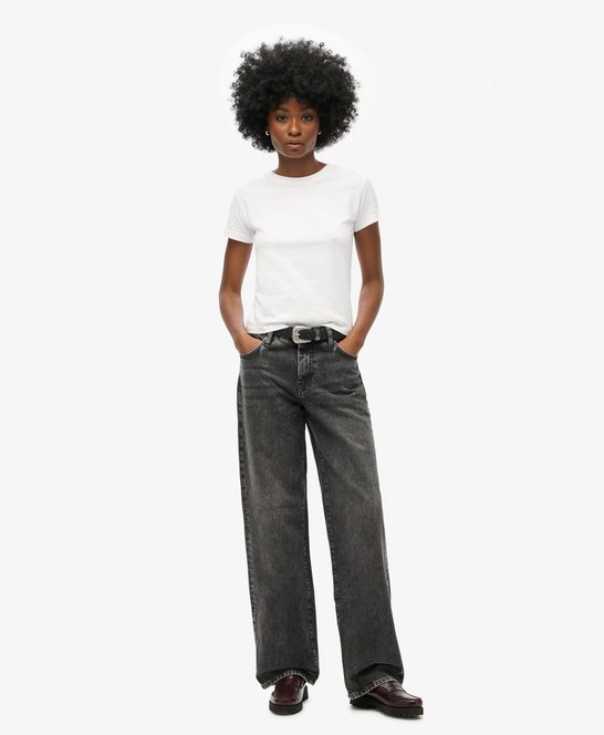 Mid Rise Wide Leg Jeans